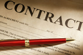 A commercial contract awaiting signature