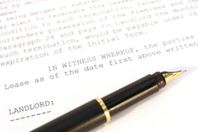 A lease agreement with a fountain pen