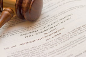 A gavel resting on the tax code